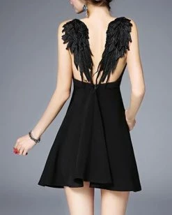 Unzzy HOT SALE Harajuku Angel Devil Wings Couple Dress KF250311