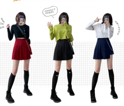 Unzzy HOT SALE Vintage Irregular Chain Pleated Skirt KF81041