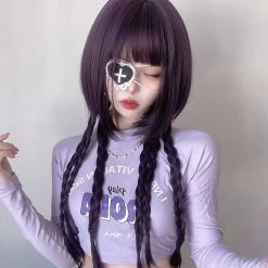 Unzzy Purple Long Straight Hair Wig KF82686