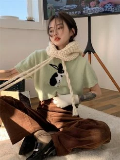 Unzzy Vintage Knit Short Sleeves KF82638