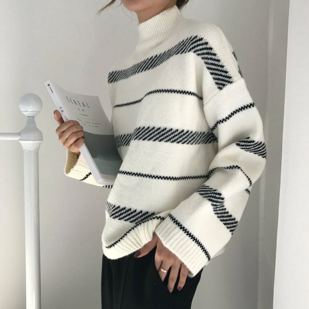 Unzzy Striped Pullover Sweater KF50032 HOT SALE 6 Unzzy Striped Pullover Sweater KF50032 HOT SALE