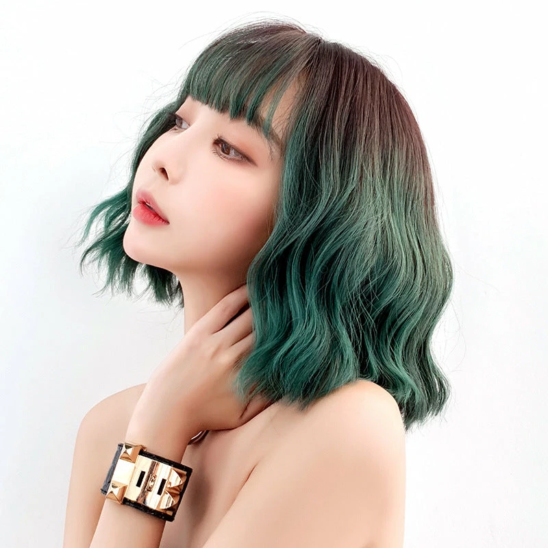 Unzzy Green Short Curly Wig KF90285 5 Unzzy Green Short Curly Wig KF90285