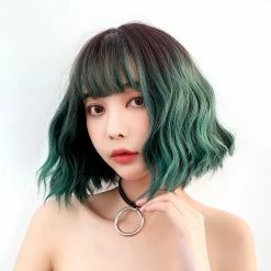 Unzzy Green Short Curly Wig KF90285 8 Unzzy Green Short Curly Wig KF90285