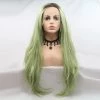 Unzzy Newest Wig Green Long Straight Hair Lace Wig KF82130