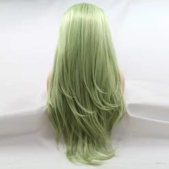 Unzzy Newest Wig Green Long Straight Hair Lace Wig KF82130
