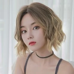 Unzzy HOT SALE Gradient Short Curly Hair Wig KF81267