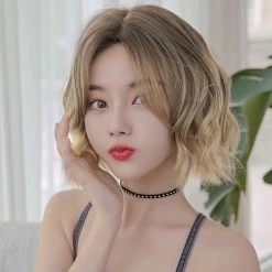 Unzzy HOT SALE Gradient Short Curly Hair Wig KF81267