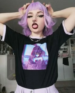 Unzzy Dark Black T-shirt KF81301 Tops