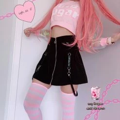 Unzzy High Waist Strap A-line Skirt KF90057 HOT SALE 11 Unzzy High Waist Strap A-line Skirt KF90057 HOT SALE