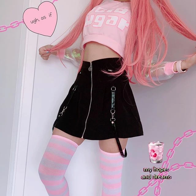 Unzzy High Waist Strap A-line Skirt KF90057 HOT SALE 3 Unzzy High Waist Strap A-line Skirt KF90057 HOT SALE