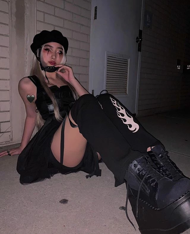 Unzzy Punk Black Socks Set KF9598 HOT SALE 1 Unzzy Punk Black Socks Set KF9598 HOT SALE