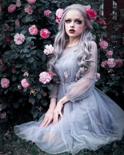 Unzzy HOT SALE Flower Mesh Dress KF9404