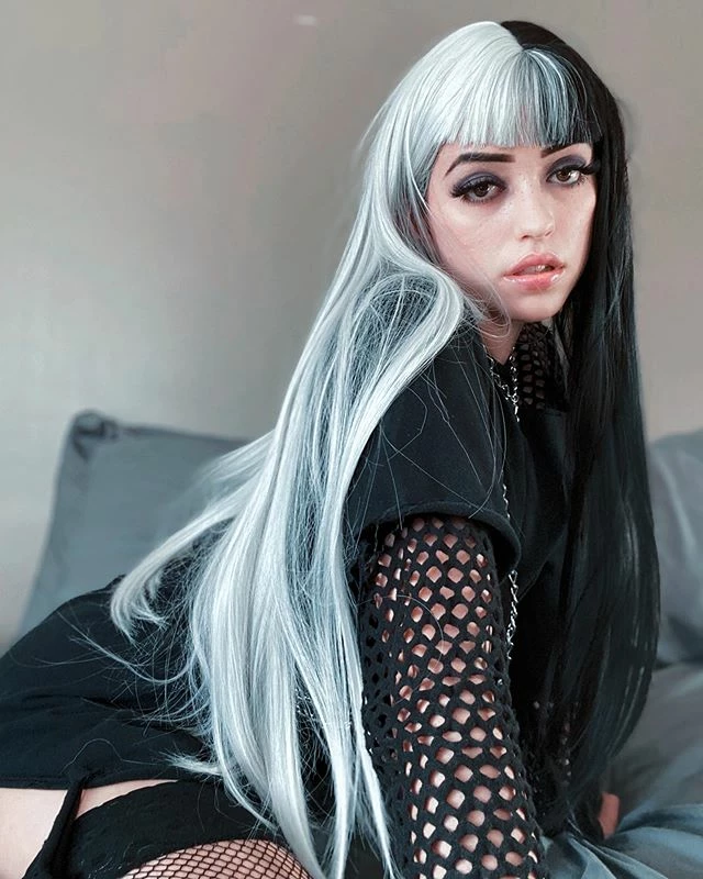 Unzzy Black And White Gradient Wig KF25004 HOT SALE 12 Unzzy Black And White Gradient Wig KF25004 HOT SALE