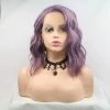 Unzzy Newest Wig LIGHT PURPLE SHORT CURLY LACE WIG KF82132