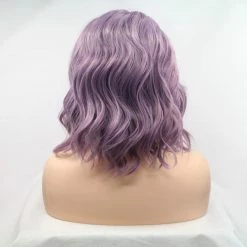 Unzzy Newest Wig LIGHT PURPLE SHORT CURLY LACE WIG KF82132