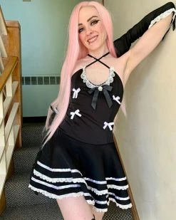 Unzzy Black Bow Dress KF81176