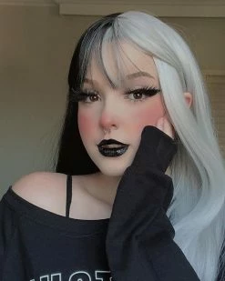 Unzzy Black And White Gradient Wig KF35024