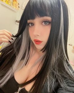 Unzzy Harajuku Black Silver Wig KF21367 HOT SALE