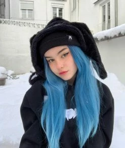 Unzzy HOT SALE Black Plus Velvet Rabbit Sweatshirt Hoodie KF81008