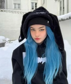 Unzzy HOT SALE Black Plus Velvet Rabbit Sweatshirt Hoodie KF81008