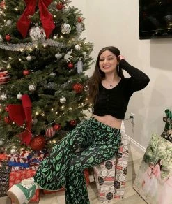 Unzzy HOT SALE Green Flame Pants KF9180 31 Unzzy HOT SALE Green Flame Pants KF9180