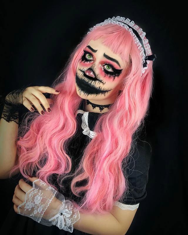 Unzzy Pink Long Curly Wig KF81461 8 Unzzy Pink Long Curly Wig KF81461