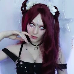 Unzzy Red Long Curly Wig KF81629