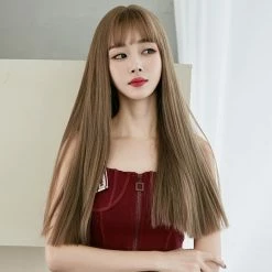 Unzzy Brown Long Straight Hair Wig KF81385 HOT SALE