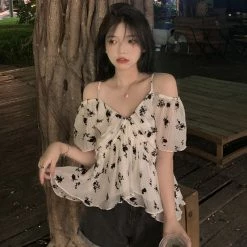 Unzzy Small Fresh Sling Strapless Top KF90138