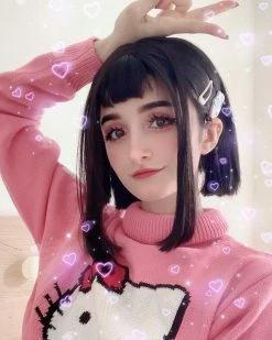 Unzzy HOT SALE Black Short Straight Wig KF81732