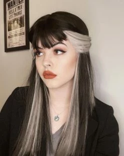 Unzzy Harajuku Black Silver Wig KF21367 HOT SALE