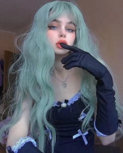 Unzzy Green Long Curly Wig KF81691 HOT SALE