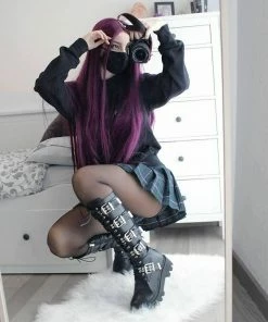 Unzzy High Waist Plaid Skirt KF23732 HOT SALE