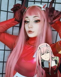 Unzzy Pink Long Straight Wig KF2152