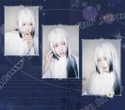 Unzzy Black And White Gradient Long Straight Wig KF82822 HOT SALE