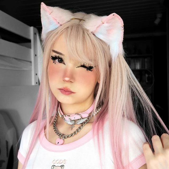 Unzzy HOT SALE Pink Gradient Long Curly Wig KF81778 1 Unzzy HOT SALE Pink Gradient Long Curly Wig KF81778