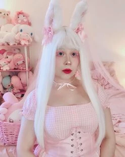 Unzzy White Long Straight Wig KF81930 HOT SALE