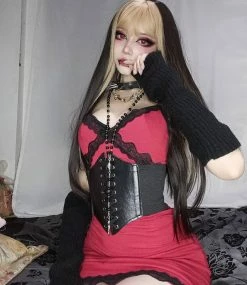 Unzzy Black And Yellow Long Straight Wig KF81746