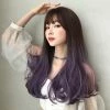 Unzzy Gradient Purple Long Curly Hair Wig KF8205