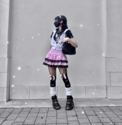 Unzzy Pink Lace Skirt KF81888