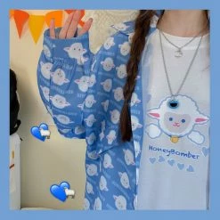 Unzzy Fashion Cute Sheep Pattern Shirt KF81573 HOT SALE 11 Unzzy Fashion Cute Sheep Pattern Shirt KF81573 HOT SALE