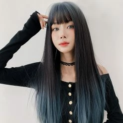 Kfashionstyles Blue Long Straight Hair Wig KF82107 HOT SALE