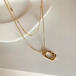 Unzzy Vintage Double Gold Necklace KF82066 HOT SALE