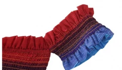 Unzzy Iridescent Striped Shoulder Top KF2305 7 Unzzy Iridescent Striped Shoulder Top KF2305