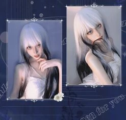 Unzzy Black And White Gradient Long Straight Wig KF82822 HOT SALE