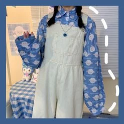 Unzzy Fashion Casual Denim Overalls KF81569