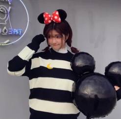 Unzzy Striped Moon Sweater KF2247 HOT SALE