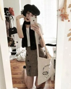 Kfashionstyles Plaid Button Tie Up Skirt KF40056 HOT SALE