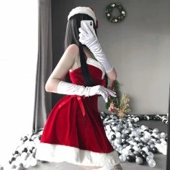 Unzzy SEXY MAID CHRISTMAS DRESS （5-piece Set） KF82457 HOT SALE