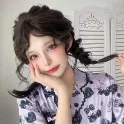 Unzzy Black Brown Long Curly Wig KF82685 HOT SALE